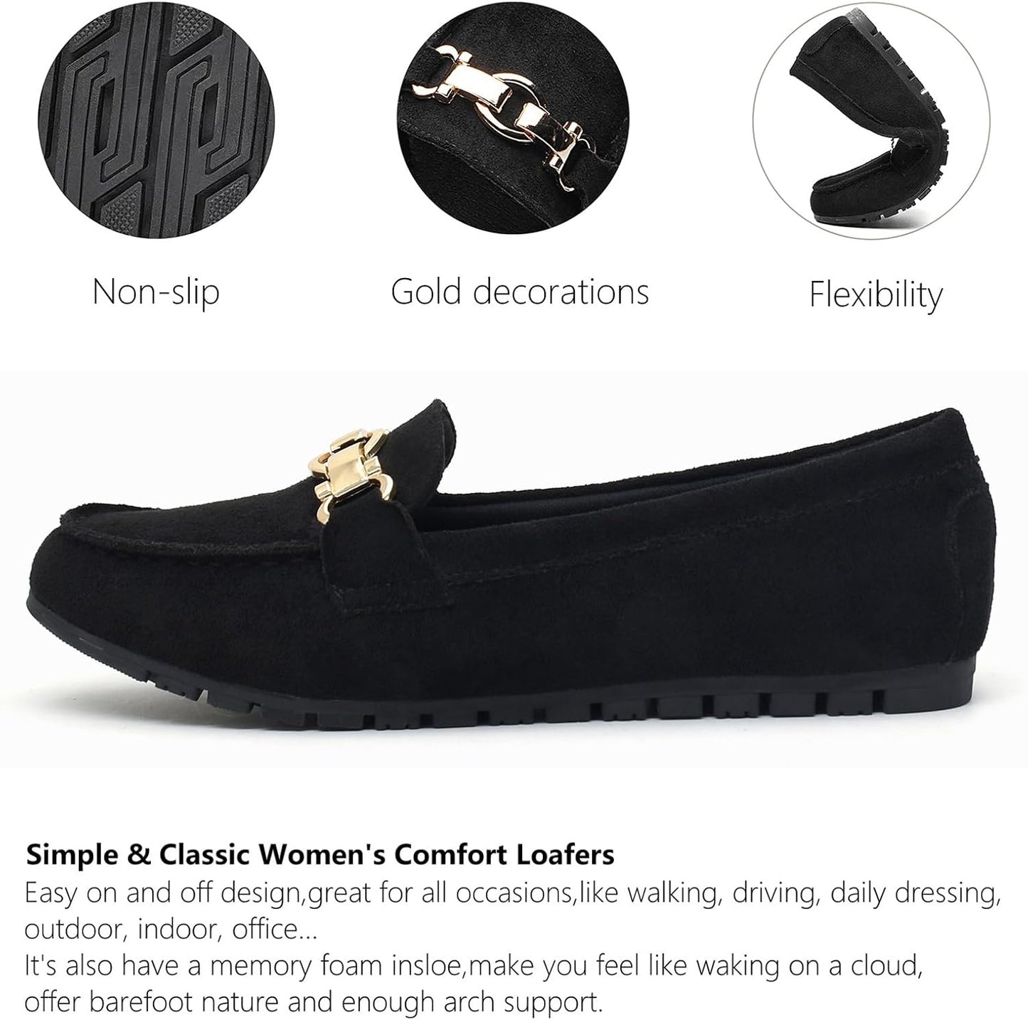 Loafers for Women Business Casual Shoes Comfortable & Lightweight Penny Loafers Slip On Work Flats