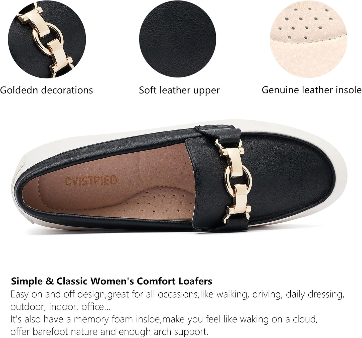 Loafers for Women Business Casual Shoes Comfortable & Lightweight Penny Loafers Slip On Work Flats